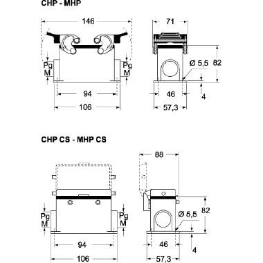 custodia da parete, serie C-TYPE, con 2 leve, ingresso cavo Pg21 x 2, grandezza '66.40' product photo Photo 02 3XL