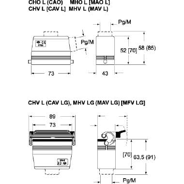 custodia mobile, serie C-TYPE, con 1 leva, ingresso cavo verticale Pg16, grandezza '57.27' product photo Photo 02 3XL