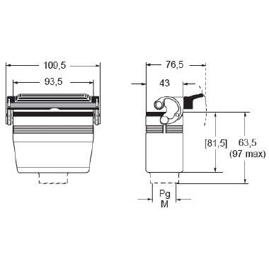 custodia mobile, serie C-TYPE, con 1 leva, ingresso cavo verticale Pg21, grandezza '77.27' product photo Photo 02 3XL