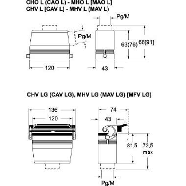 custodia mobile, serie C-TYPE, con 2 piolini, ingresso cavo verticale Pg21, grandezza '104.27' product photo Photo 02 3XL