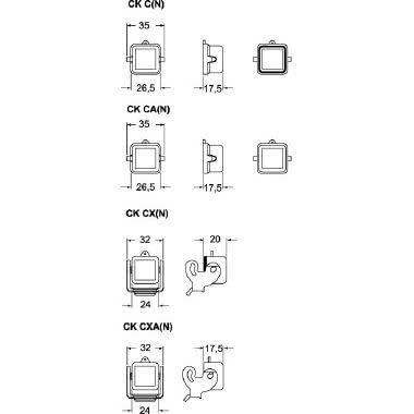 Coperchio, serie CK, con 2 piolini, grandezza '21.21', per frutti presa, con guarnizione e occhiello product photo Photo 02 3XL