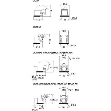 Custodia da incasso ad angolo, serie CKA, con 1 leva, senza ingresso cavo, grandezza '21.21' product photo Photo 02 3XL