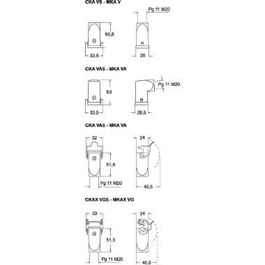 Custodia mobile, serie CKA, con 2 piolini, ingresso cavo orizzontale Pg11, grandezza '21.21' product photo Photo 02 3XL
