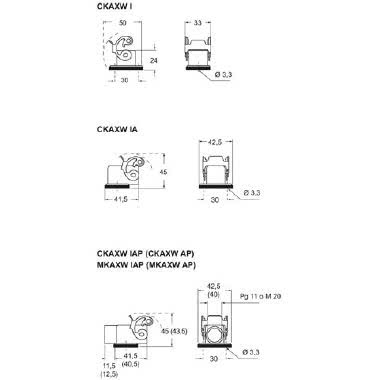 Custodia da incasso ad angolo, serie W-TYPE, con 1 leva, senza ingresso cavo, grandezza '21.21' product photo Photo 03 3XL