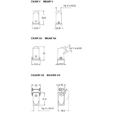 custodia mobile, serie W-TYPE, con 1 leva, ingresso cavo verticale Pg11, grandezza '21.21' product photo Photo 02 3XL