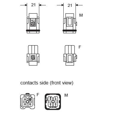 frutto spina, serie CK, connessione con morsetto a vite, 3 poli + PE, 10 A 230/400 V 4 kV 3, grandezza '21.21' product photo Photo 02 3XL