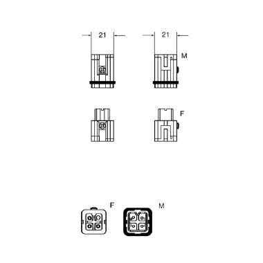 frutto presa, serie CKS, connessione con morsetto a molla, 3 poli + PE, 10 A 400 V 4 kV 3, grandezza '21.21' product photo Photo 02 3XL