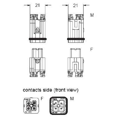 frutto presa, serie CKSH, connessione rapida con morsetto a molla SQUICH®, 3 poli + PE, 10 A 400 V 4 kV 3, grandezza '21.21' product photo Photo 02 3XL