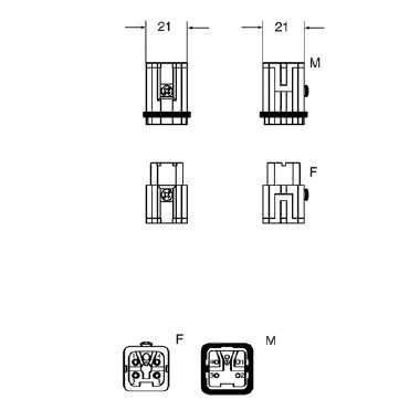 frutto spina, serie CKS, connessione con morsetto a molla, 4 poli + PE, 10 A 400 V 4 kV 3, grandezza '21.21' product photo Photo 02 3XL