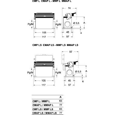 Custodia da parete, serie 830V, con 1 leva, ingresso cavo Pg21, grandezza '77.27', con sportello metallico product photo Photo 02 3XL