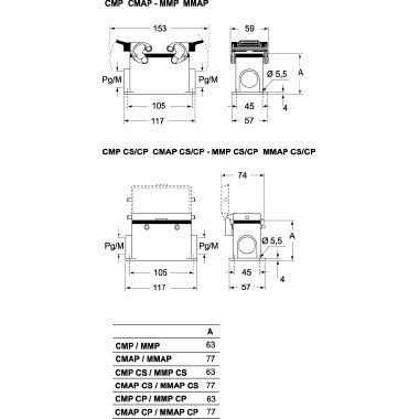 Custodia da parete, serie 830V, con 2 leve, ingresso cavo Pg21, grandezza '77.27' product photo Photo 02 3XL
