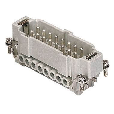 frutto spina, serie CNE, connessione con morsetto a vite, 16 poli + PE, 16 A 500 V 6 kV 3, grandezza '77.27', con piastrina product photo Photo 01 3XL