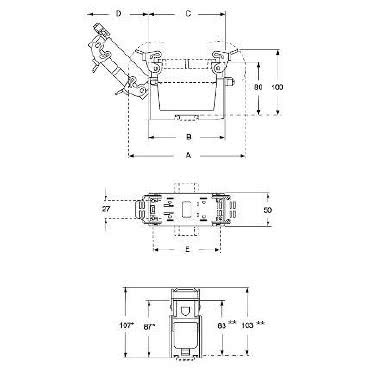 supporto portafrutti per montaggio su guida DIN EN60715 o fisso con viti, serie COB, per frutti con interasse di fissaggio 44 x 27 mm product photo Photo 02 3XL