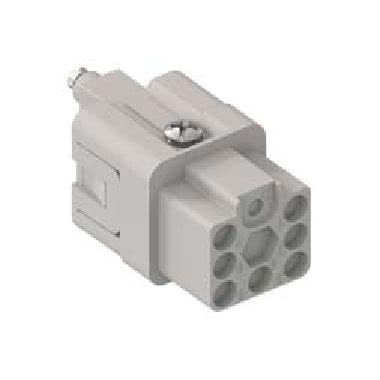 frutto presa, serie CQ, connessione a crimpare, 7 poli + PE, 10 A 400 V 6 kV 3, grandezza '21.21' product photo Photo 01 3XL