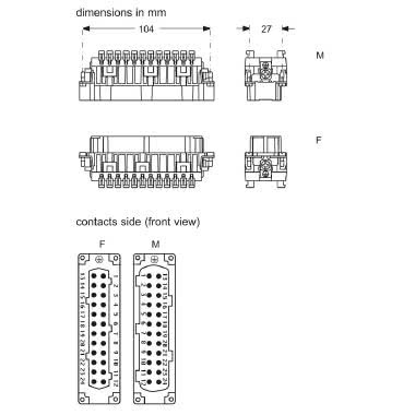 frutto presa, serie CSH, connessione rapida con morsetto a molla SQUICH®, 24 poli + PE, 16 A 500 V 6 kV 3, grandezza  '104.27' product photo Photo 02 3XL