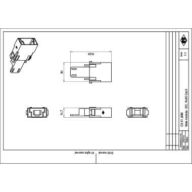 frutto spina modulare, serie Mixo Data, RJ45, 1 modulo, senza connettore, IDC product photo Photo 02 3XL