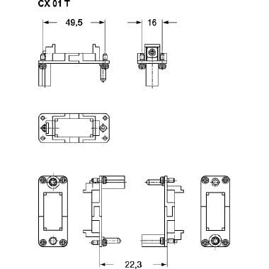 telaio per frutti Mixo, 1 modulo, per 1 frutto modulare e custodie grandezza '49.16' product photo Photo 02 3XL