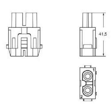 frutto presa modulare, serie Mixo, connessione a crimpare, 2 poli, 1 modulo, 40 A 1000 V 8 kV 3 product photo Photo 02 3XL
