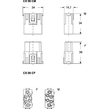 frutto spina modulare, serie Mixo, connessione a crimpare, 6 poli, 1 modulo, 16 A 500 V 6 kV 3 product photo Photo 02 3XL