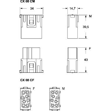 frutto presa modulare, serie Mixo, connessione a crimpare, 8 poli, 1 modulo, 16 A 400 V 6 kV 3 product photo Photo 02 3XL