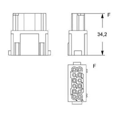 frutto presa modulare, serie Mixo, connessione a crimpare, 12 poli, 1 modulo, 10 A 250 V 4 kV 3 product photo Photo 02 3XL