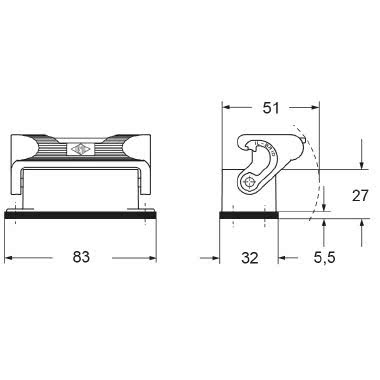 Custodia da incasso, serie IL-BRID, con 1 leva, grandezza '49.16' product photo Photo 03 3XL