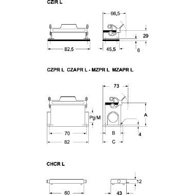 Custodia da incasso, serie 180 &deg;C, con 1 leva, grandezza '44.27', con guarnizione product photo Photo 02 3XL