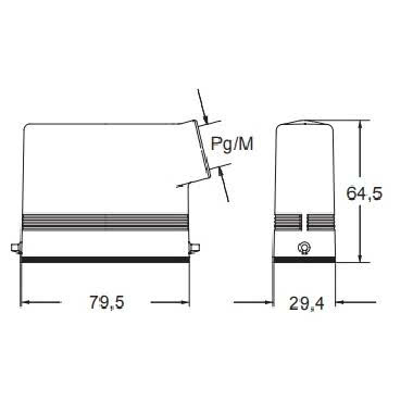 Custodia mobile, serie IL-BRID, con 2 piolini, ingresso cavo orizzontale Pg16, grandezza '66.16' product photo Photo 02 3XL