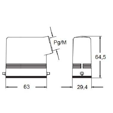 custodia mobile, serie W-TYPE, con 2 piolini, ingresso cavo orizzontale Pg16, grandezza '49.16' product photo Photo 02 3XL