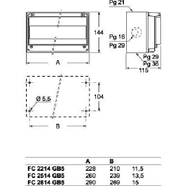 cassetta, serie FC, con coperchio ribaltabile trasparente, per una tavoletta FC 1141 TB + una tavoletta FC 1453 TB product photo Photo 02 3XL