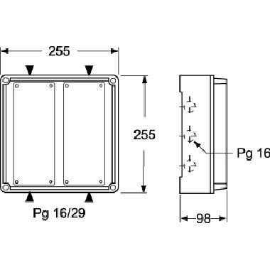 quadretto per formazioni combinate, serie FC, composto da cassetta base e telaio, per prese serie SQ product photo Photo 02 3XL