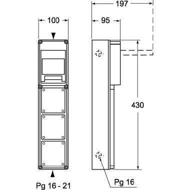 quadretto per formazioni combinate, serie FM, per prese da incasso dritte, 3 vani product photo Photo 02 3XL