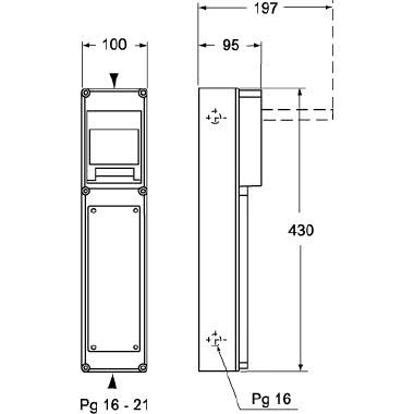 quadretto per formazioni combinate, serie FM, per prese serie SQE/SQV/SQT, 1 vano product photo Photo 02 3XL