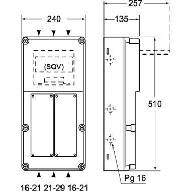 quadretto per formazioni combinate, serie FM, per prese serie SQE/SQV/SQT, 2 vani product photo Photo 02 3XL