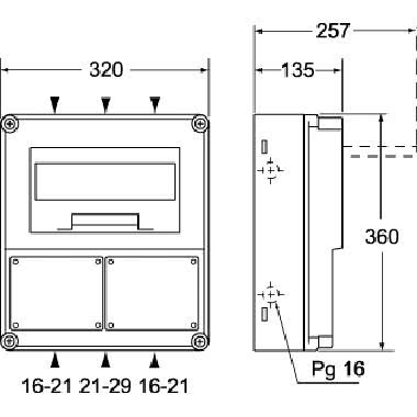 quadretto per formazioni combinate, serie FM, per prese serie SQ, 2 vani product photo Photo 02 3XL