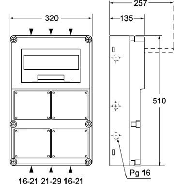quadretto per formazioni combinate, serie FM, per prese serie SQ, 4 vani product photo Photo 02 3XL