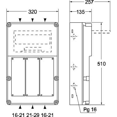 quadretto per formazioni combinate, serie FM, per prese serie SQE/SQV/SQT, 3 vani product photo Photo 02 3XL