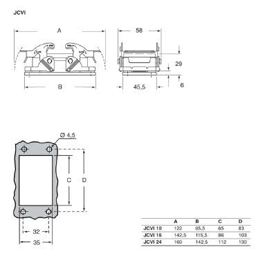 Custodia da incasso, serie JEI®-V, con 2 leve, grandezza '57.27' product photo Photo 03 3XL