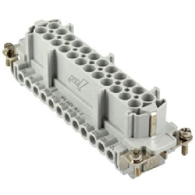 frutto presa, serie JNE, connessione con morsetto a vite, 24 poli + PE, 16 A 500 V 6 kV 3, grandezza  '104.27', con piastrina product photo Photo 01 3XL