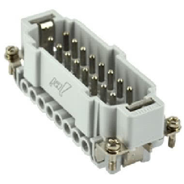 frutto spina, serie JNE, connessione con morsetto a vite, 16 poli + PE, 16 A 500 V 6 kV 3, grandezza '77.27', con piastrina product photo Photo 01 3XL