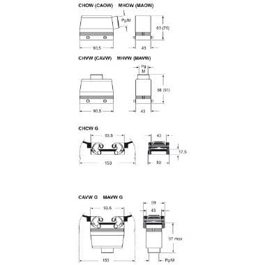 custodia mobile, serie W-TYPE, con 4 piolini, ingresso cavo orizzontale M32, grandezza '77.27', alta product photo Photo 02 3XL