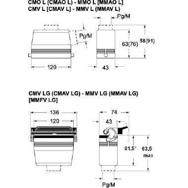 Custodia mobile, serie 830V, con 2 piolini, ingresso cavo orizzontale M32, grandezza '104.27' product photo Photo 02 3XL