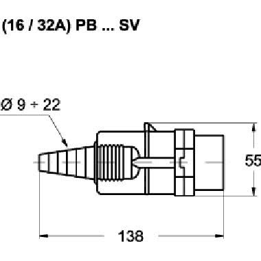 spina mobile, serie PLUSO, 3 poli, 4 h (verde), 32 A, 20 &divide; 50 V product photo Photo 02 3XL