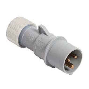 spina mobile, serie PLUSO, 2 poli + PE, 3 h (bianco), 16 A, 50 ÷ 250 V, dritta product photo Photo 01 3XL