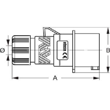 spina mobile, serie PLUSO, connessione rapida SQUICH®, 3 poli + N + PE, 6 h (rosso), 16 A, 380 ÷ 415 V, dritta product photo Photo 02 3XL