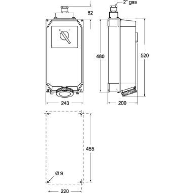 presa con interruttore di blocco, serie PK, 3 poli + N + PE, 6 h (rosso), 125 A, 346 ÷ 415 V, portafusibile NH00 product photo Photo 02 3XL