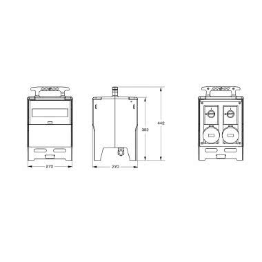 quadro da cantiere assemblato (ASC), serie Q, con 2 prese SQE, interruttore magnetotermico 16 A, potenza massima 3 kW product photo Photo 02 3XL