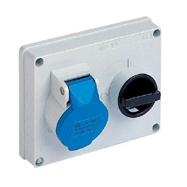 presa con interruttore di blocco, serie SQ, 2 poli + PE, 6 h (blu), 16 A, 200 ÷ 250 V, senza portafusibili product photo Photo 01 3XL