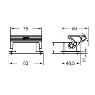 Custodia da incasso, serie T-TYPE /H, con 1 leva, grandezza '44.27' product photo Photo 03 3XL