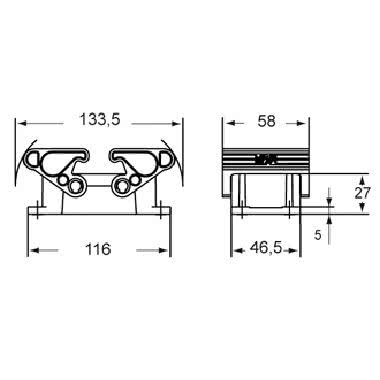 Custodia da incasso, serie T-TYPE /H, con 2 leve, grandezza '77.27' product photo Photo 03 3XL